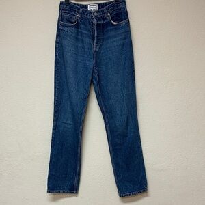Reformation Straight-Leg Jeans in Dark Indigo